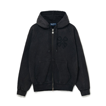 Washed Lucky Logo Zip Hoodie