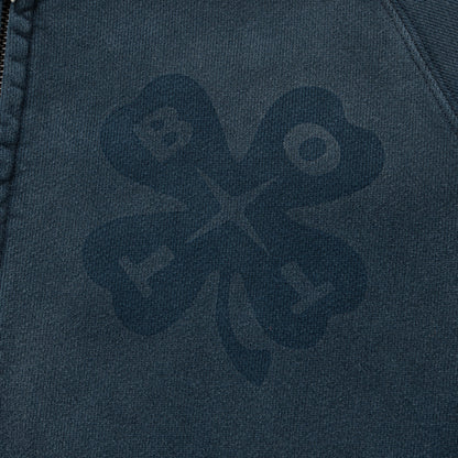 Washed Lucky Logo Zip Hoodie