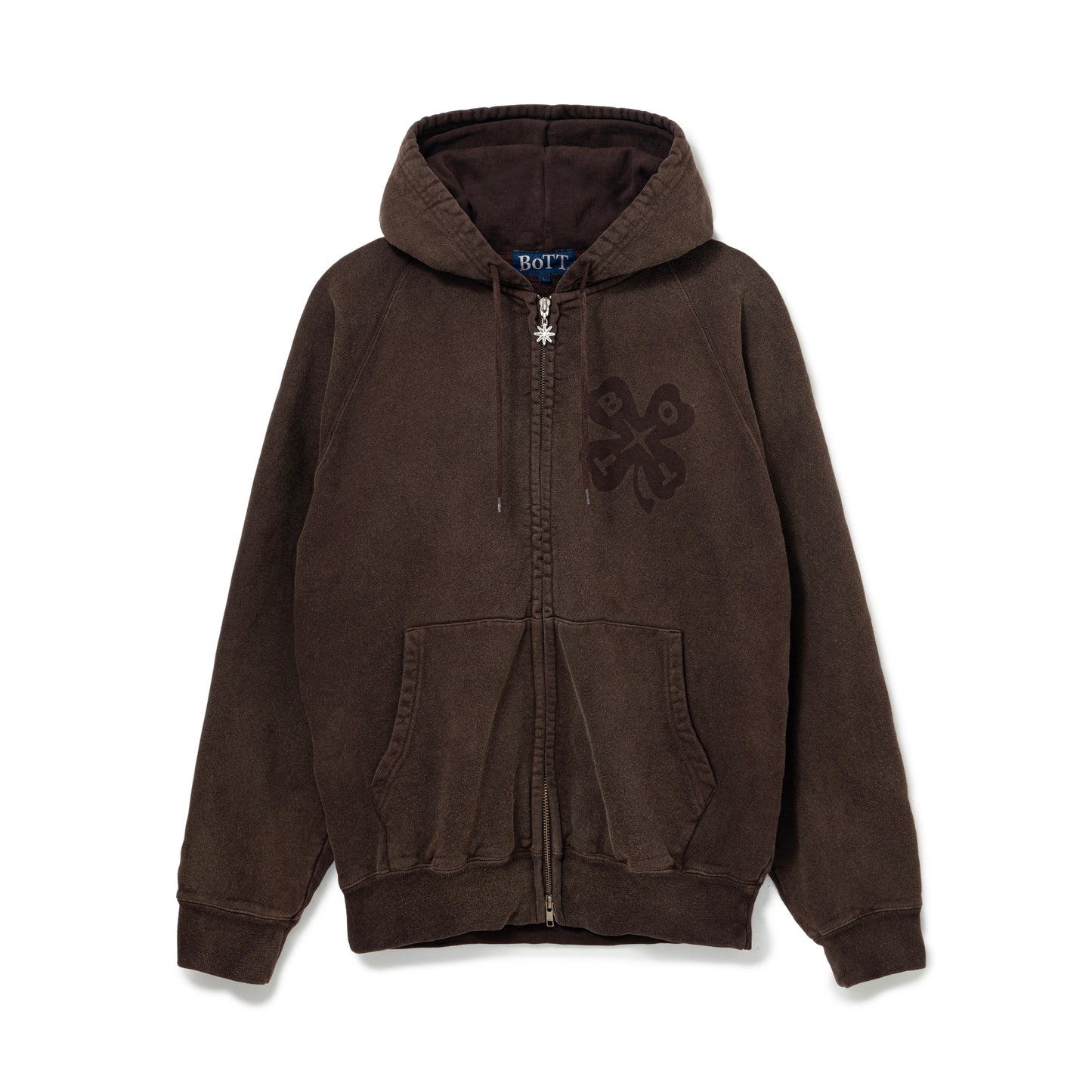 Washed Lucky Logo Zip Hoodie