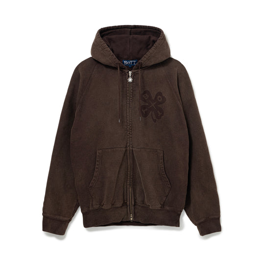 Washed Lucky Logo Zip Hoodie