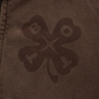 Washed Lucky Logo Zip Hoodie