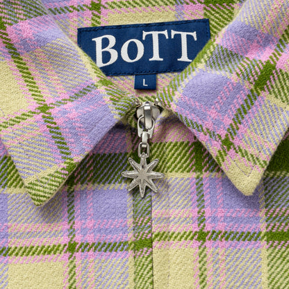 Zip-Up Flannel Shirt