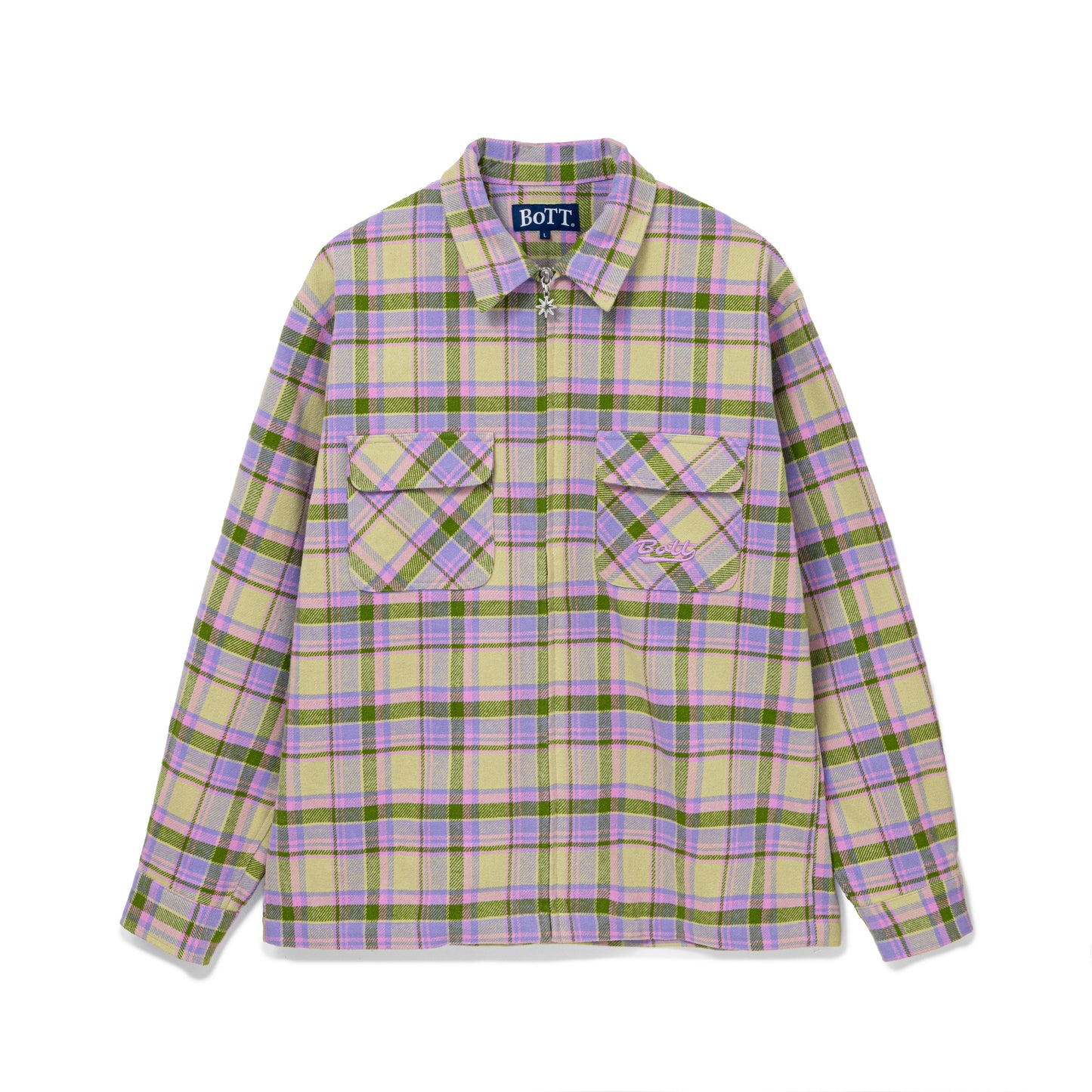 Zip-Up Flannel Shirt