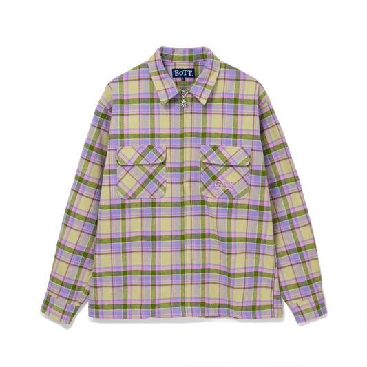 Zip-Up Flannel Shirt
