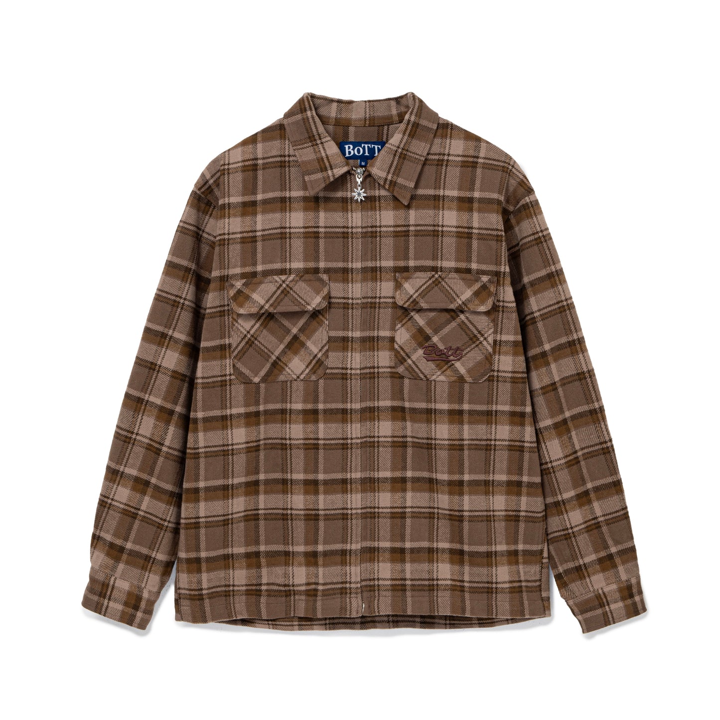 Zip-Up Flannel Shirt