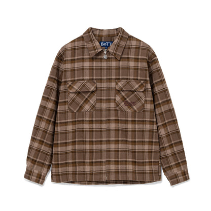 Zip-Up Flannel Shirt