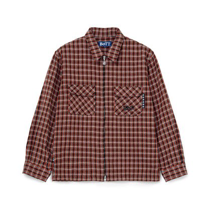 Zip-up Flannel Shirt