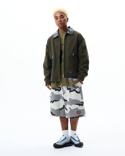 Leather Collar Work Jacket