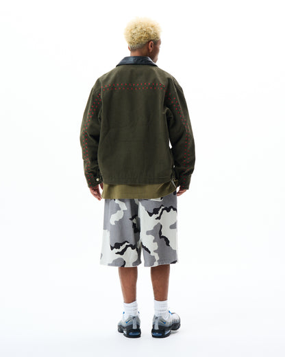 Leather Collar Work Jacket