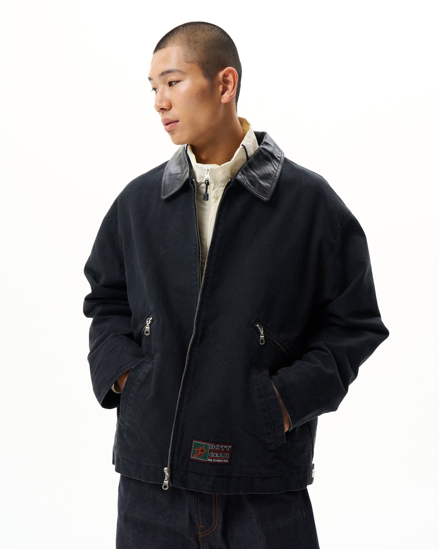 Leather Collar Work Jacket