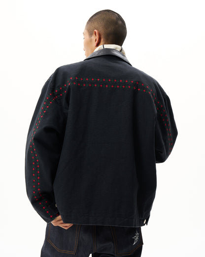 Leather Collar Work Jacket