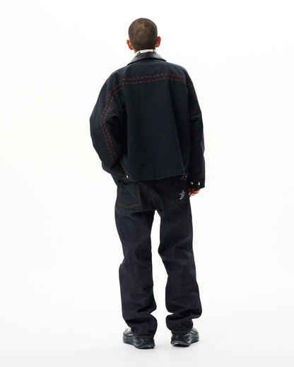 Leather Collar Work Jacket