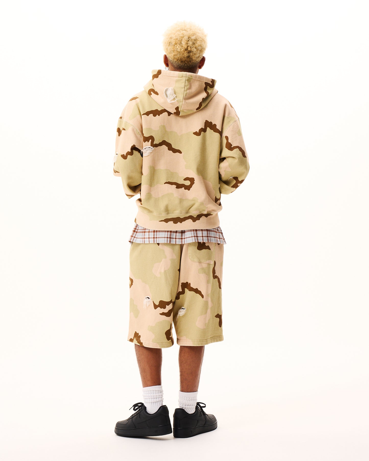 Henley-neck Camo Hoodie