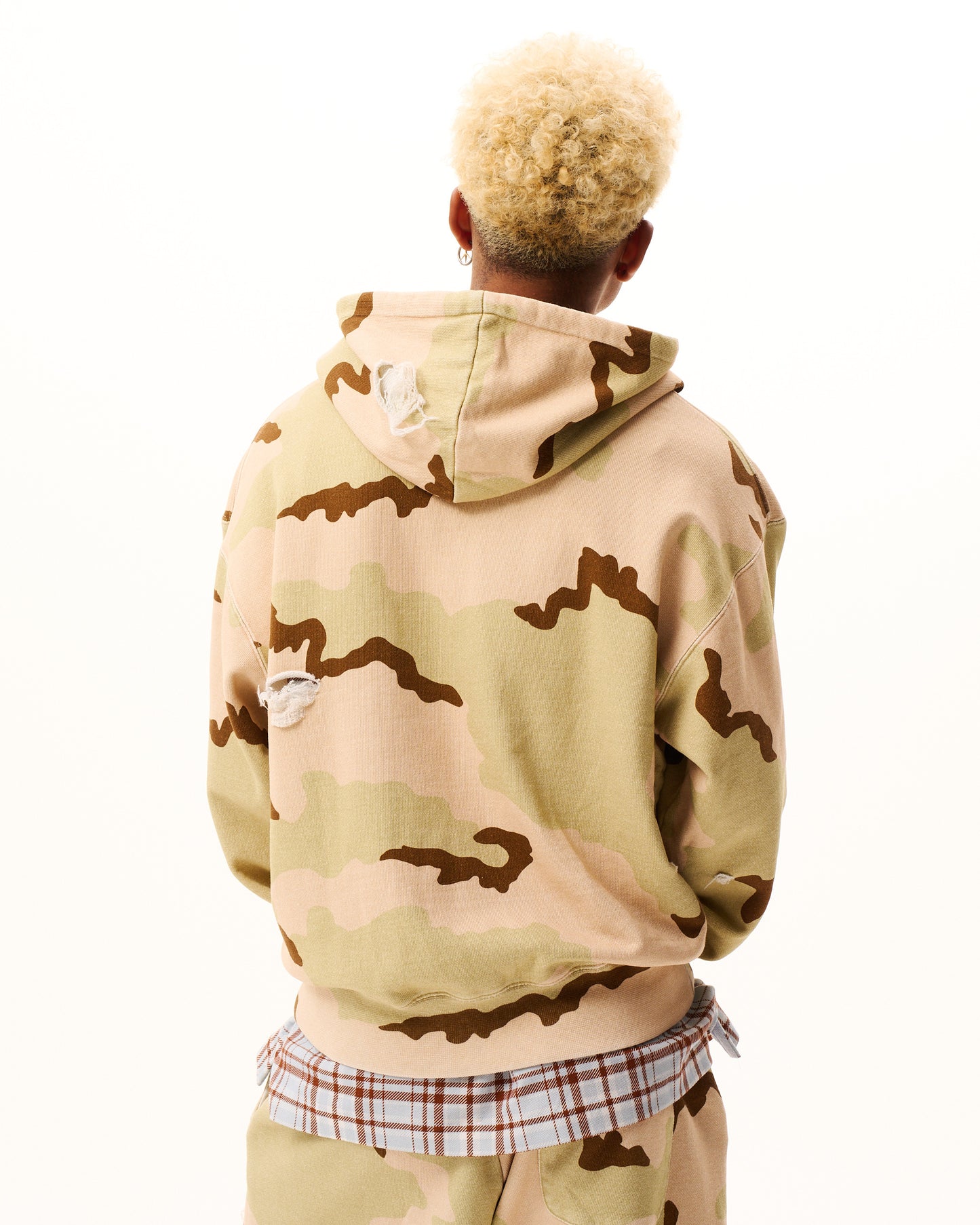 Henley-neck Camo Hoodie