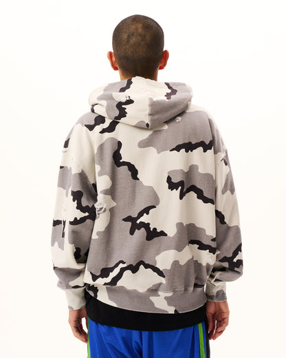 Henley-neck Camo Hoodie