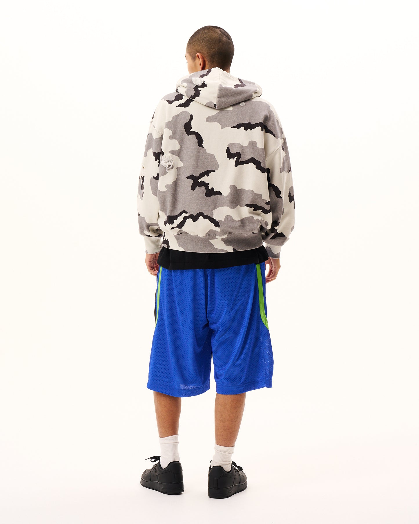 Henley-neck Camo Hoodie