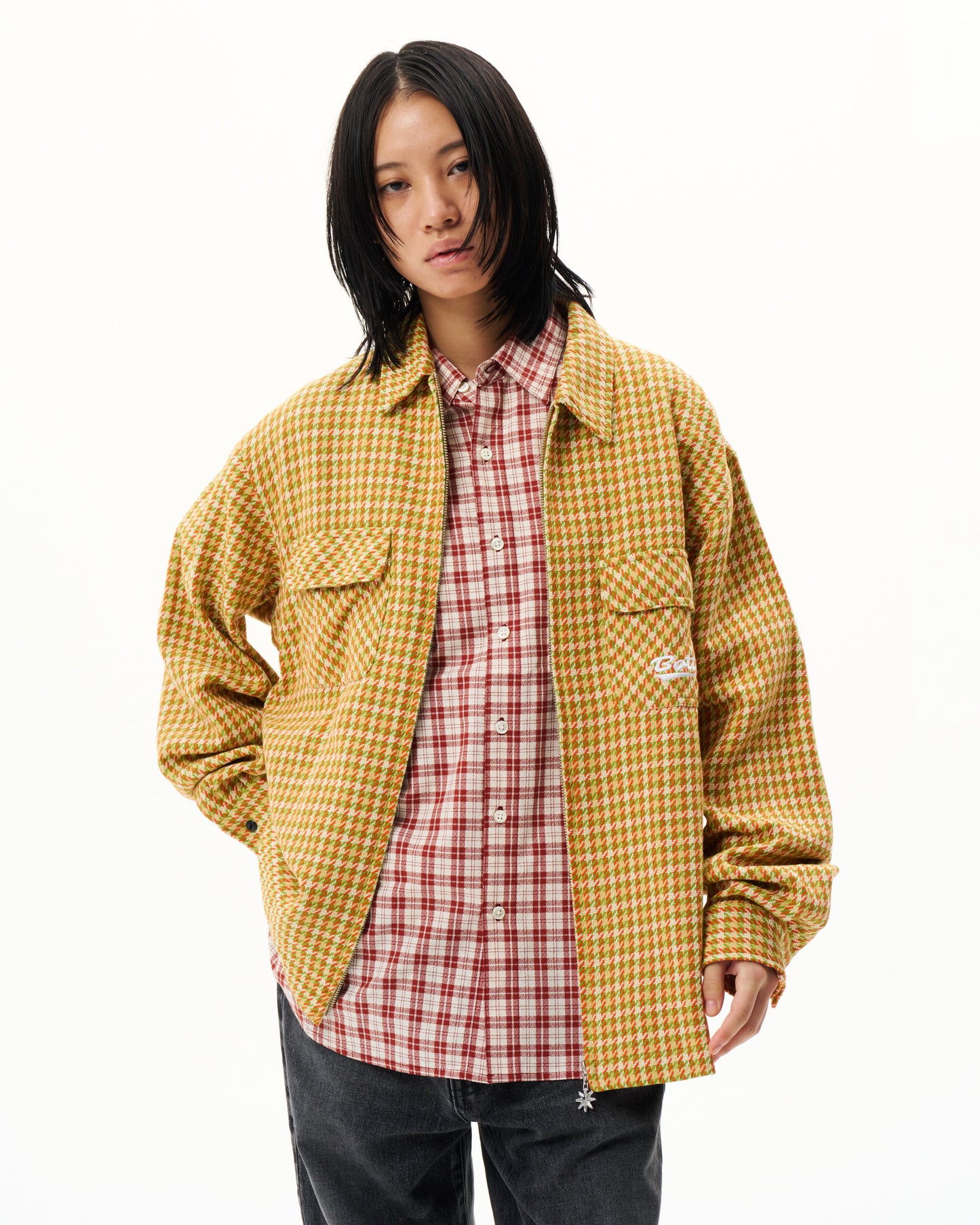 Zip-up Flannel Shirt