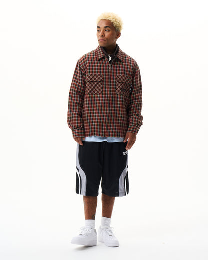 Zip-up Flannel Shirt