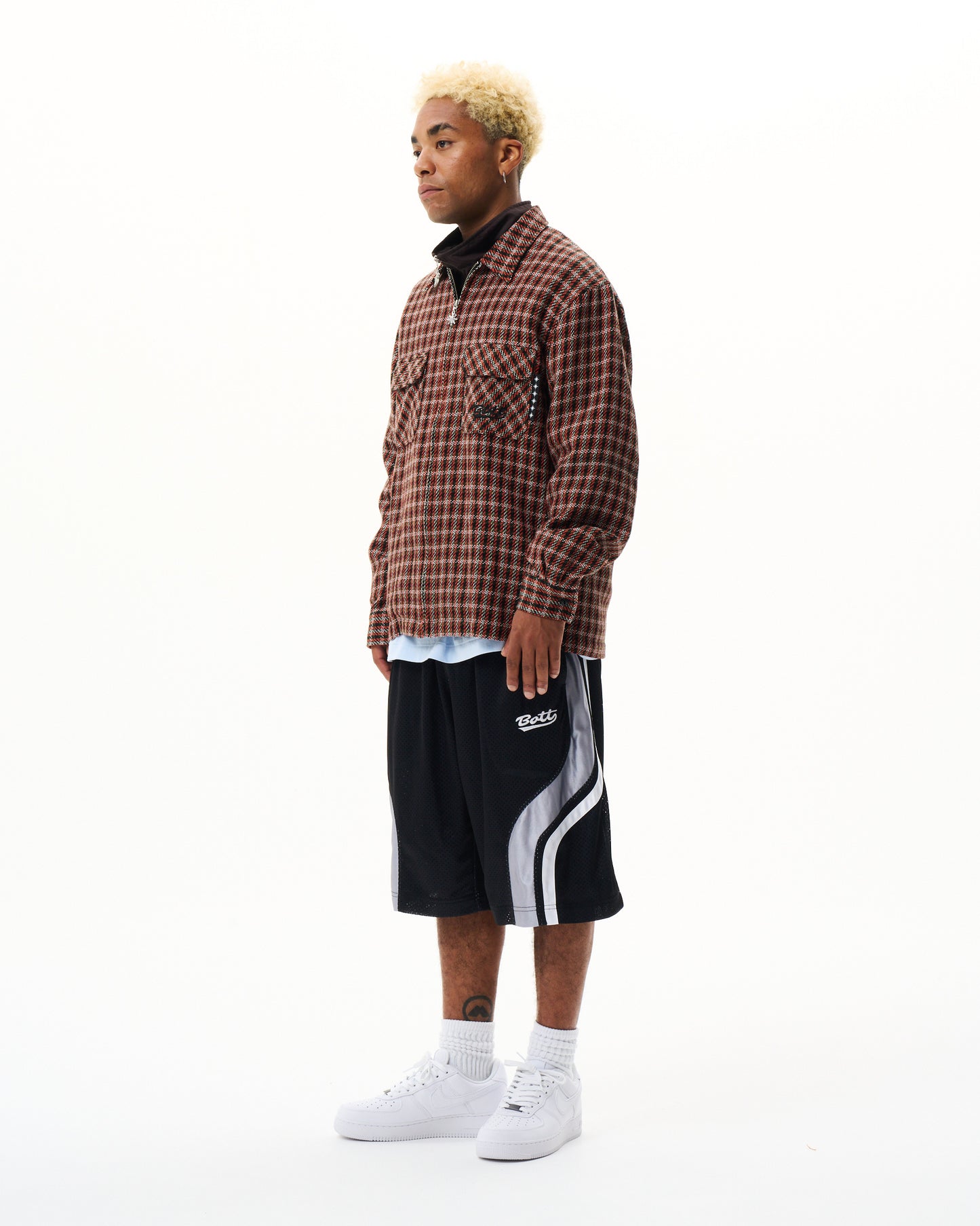 Zip-up Flannel Shirt