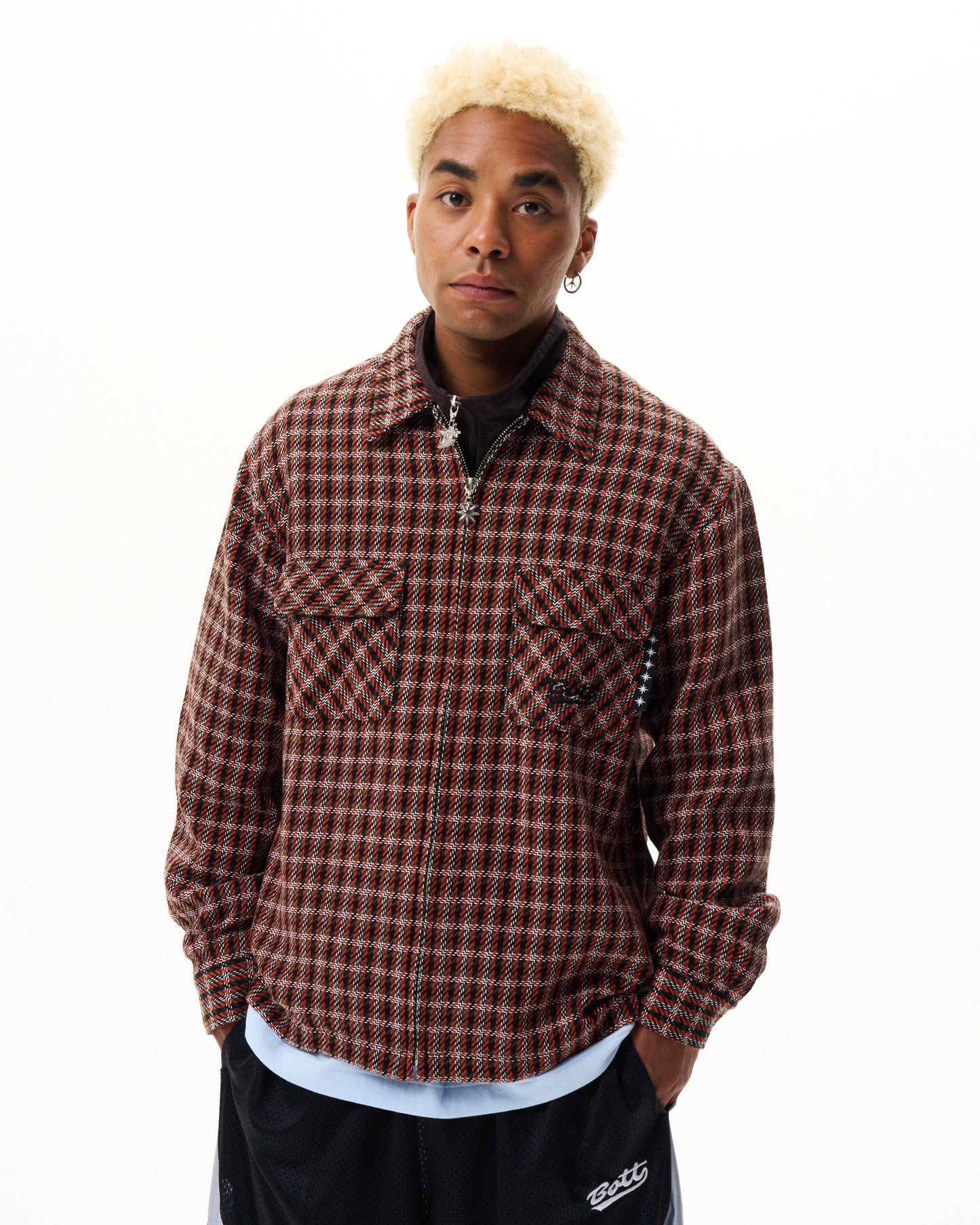 Zip-up Flannel Shirt